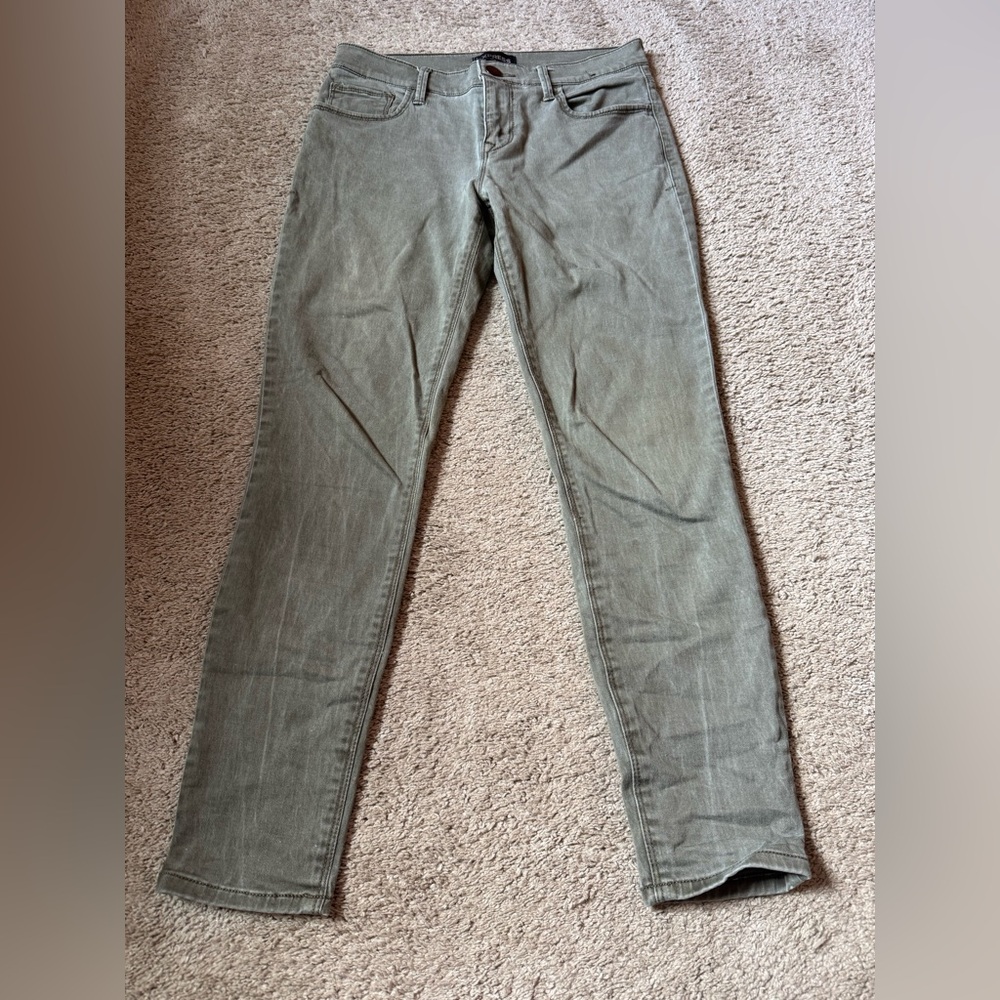 Express Women's Skinny Jeans - Olive
